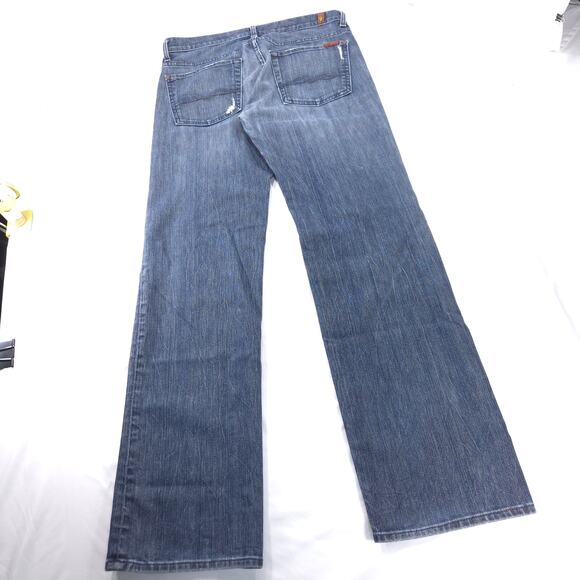 7 For All Mankind Austyn Button Zip Medium Wash Denim Jeans Womens Size 32 Blue - Picture 3 of 8